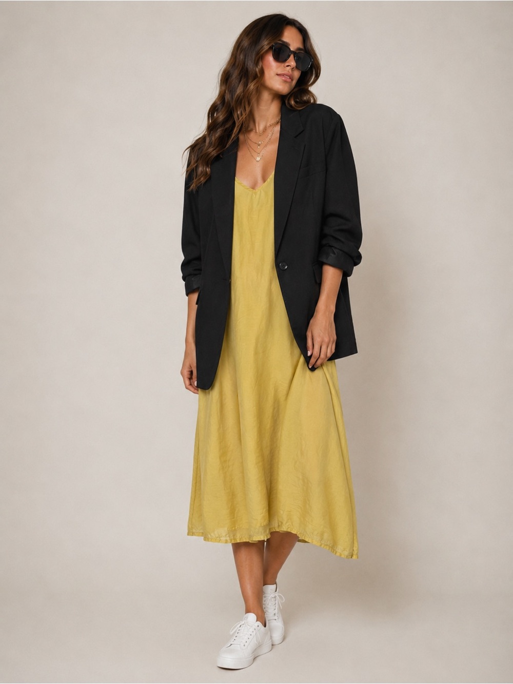 CP Shades Yellow Midi Dress